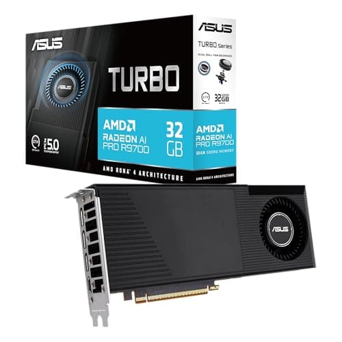 ASUS Turbo Radeon AI PRO 32GB R9700 Workstation Grafikkarte (AMD RDNA 4, 2-Slot Design, 32GB GDDR6 VRAM, KI-gesteuerte Workflows, PCIE 5.0, 1x HDMI 2.1b, 3X DisplayPort 2.1a, TURBO-AI-PRO-R9700-32G) 32 GB Turbo - RX9700 Bild 2
