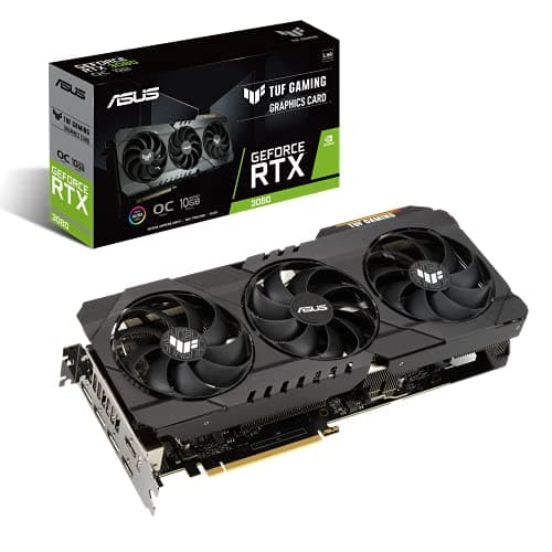 Asus TUF Gaming NVIDIA GeForce RTX 3080 V2 OC Edition Grafikkarte (PCIe 4.0, 10GB GDDR6X, LHR, HDMI 2.1, DisplayPort 1.4a, Dual Ball Fan Bearings, Military Grade Certification, GPU Tweak II) Bild 2