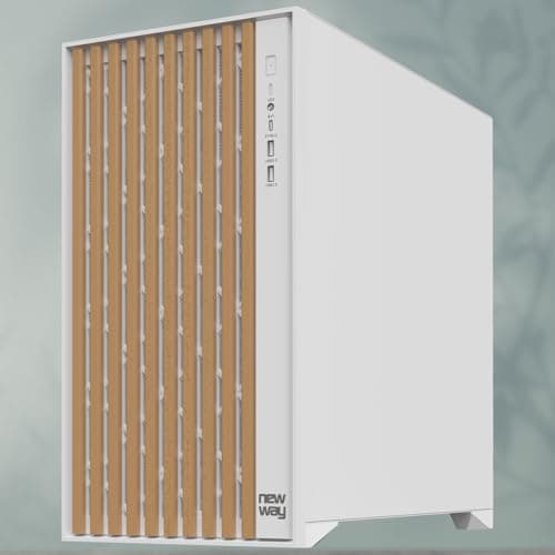 NEWWAY - NW1 PC-Gehäuse aus Holz - Mittlere Tower kompatibel mit ATX/Micro-ATX/ITX – Typ C USB – Lüfter inklusive 3 x 140 mm PWM – Seitenpanel aus gehärtetem Glas (weiß) Bild 6