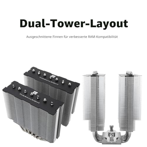 TR Phantom Spirit 120SE CPU-Kühler, CPU-Kühler mit 7 Heatpipes, Doppel-Lüfter 120 mm TL-C12B V2 PWM, AGHP 4.0, für AMD AM4 AM5/Intel 1700/1150/1151/1200 PS120SE Bild 8