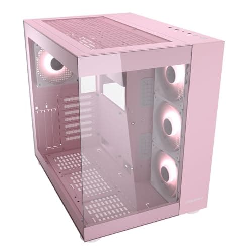 Cougar Cube Midi-Tower-Gehäuse aus Gehärtetem Glas, FV150 ARGB, Rosa Bild 4