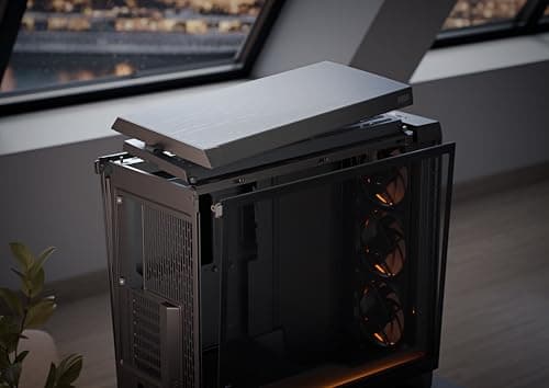 Fractal Design Meshify 3 XL Black RGB Tempered Glass Light Tint - Gaming Computer-Gehäuse – Facetten-Mesh-Front – DREI RGB Momentum 14 Lüfter enthalten – GPUs bis 512mm Länge Meshify 3 XL RGB Schwarz Bild 6