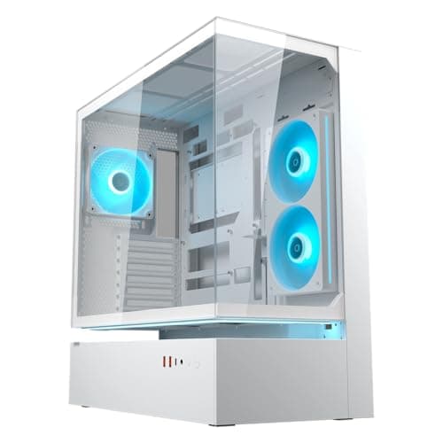 Cougar CFV235 ARGB Gaming-Gehäuse – MidTower ATX/CEB, 270° Airflow, 4× ARGB- PWM Lüfter, GPU bis 430 mm, USB-C (Weiß) (Weiß)