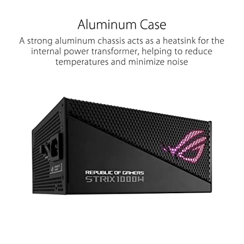 ASUS ROG Strix 1000 W Gold Aura Edition (voll modulares Netzteil, 80+ Gold Zertifiziert, ATX 3.0, Cybenetics Lambda A+, PCIe Gen 5.0 Ready, Axial Technology Lüfter, Bild 4