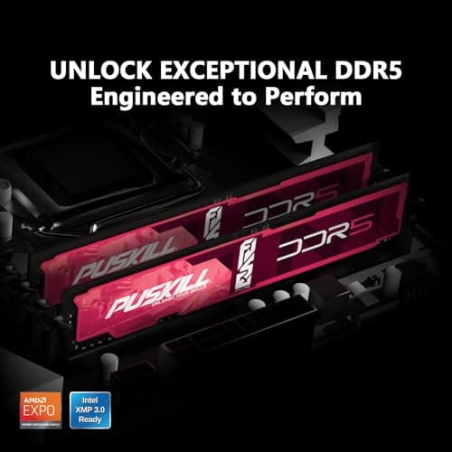 PUSKILL 32 GB DDR5 RAM (2 x 16 GB) 6000 MHz CL30 Desktop-Speicher | Gaming-PC-Upgrade mit extrem niedriger Latenz | Intel XMP 3.0 & AMD EXPO bereit für 700/600 & Ryzen 7000 (AM5) Bild 6