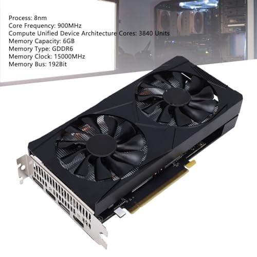 Sxhlseller Gaming Grafikkarte, 6 GB GDDR6, Diskrete Grafikkarte mit 192 Bit Dual Lüfter für 1080p 2K AAA Gaming, Unterstützt PCIe 3.0 X16 RTX 3060 Bild 6