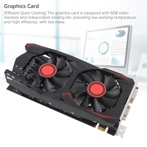 Grafikkarte GTX550TI 2GB D5 192bit PCI Express X16 2.0 mit Dual-Fan-Gaming-Grafikkarte Unterstützt DVI VGA HD Multimedia Interface (Angezeigte 2 GB/Tatsächliche 6 GB RAM) Bild 6
