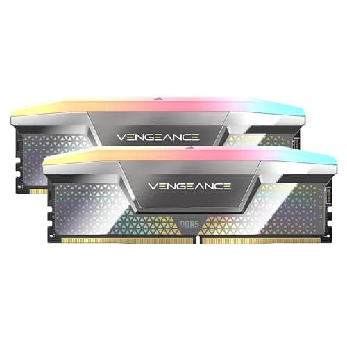 CORSAIR Vengeance RGB DDR5 CUDIMM 48GB (2x24GB) Bis zu 8000MHz CL38-50-50-128 1.4V Intel XMP 3.0 Desktop-Arbeitsspeicher – Silber (CMHC48GX5M2X8000C38) Bild 2