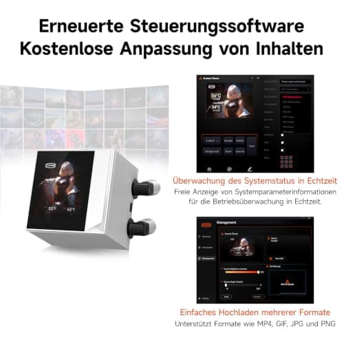 CPU-Kühler Flüssigkeitskühler, 360-mm-AIO-Flüssigkeitskühlung, Hochleistungs-Pumpe, 2,4" IPS-Display, CPS ARGB-Wasserkühlung mit leisen F5 R120-mm-Lüftern (DC360 Pro ARGB-Display BK) DC360 Pro ARGB Display BK Bild 6