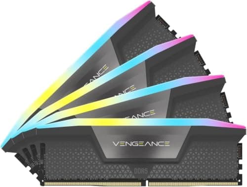 CORSAIR VENGEANCE RGB DDR5 RAM 64GB (4x16GB) Bis zu 5600MHz CL36-36-36-76 1.25V AMD EXPO Intel XMP 3.0 Desktop-Arbeitsspeicher – Grau (CMH64GX5M4B5600Z36) 64GB (4 x 16GB) Bild 3