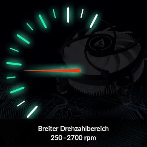 ARCTIC Alpine 17 - CPU Kühler, 92 mm PWM-Lüfter, Radial Heatsink, Top Blower, Intel LGA1851 & LGA1700, 4-Pin Anschluss, 250-2700 rpm Bild 6