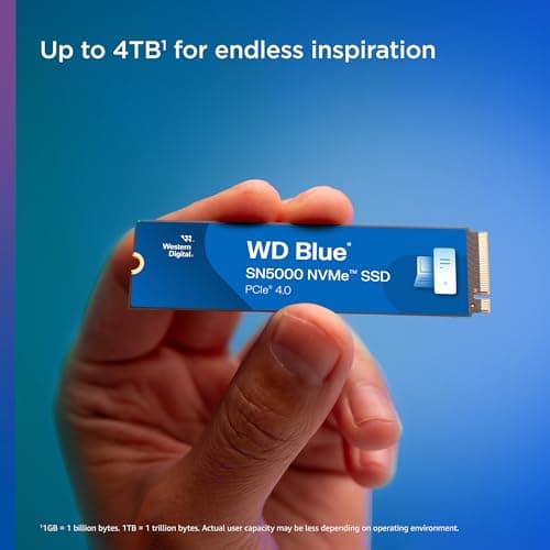 WD Blue SN5000 NVMe SSD 2 TB interne SSD (Geschwindigkeiten von bis zu 5.150 MB/s/4.850 MB/s Lesen/Schreiben, 900 TBW, Western Digital nCache 4.0, Acronis True Image for Western Digital) Bild 5