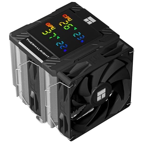 Thermalright Peerless Assassin 120 Digitaler CPU-Kühler mit 6 x 6 mm Heatpipes, magnetische Anzeigetafel, Kühlkörper-CPU-Kühler, für AM4/AM5 und Intel lga1700/1851/1150/1151/1200, Schwarz