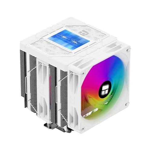 Thermalright Peerless Assassin 120 Vision ARGB White CPU-Kühler, PC-Kühlung mit 6 Heatpipes, 2,8-Zoll magnetischem Display(320x240 Auflösung), für AMD AM4/AM5 und Intel LGA1700/1851
