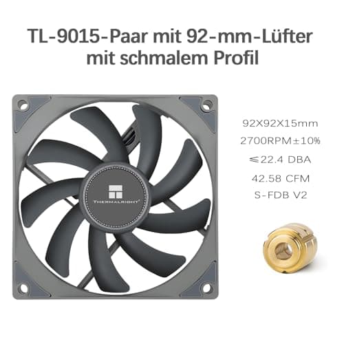 TR-Thermalright AXP90 X36 CPU Kühler-4 Heatpipes, leiser 92mm Low Profile Lüfter-2700U/min, für AM4/AM5,Intel LGA1851/1700/115x/1200,Niedriges Profil ITX PC Kühler Bild 6