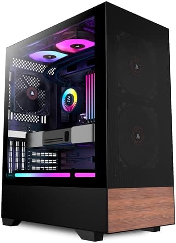 KEDIERS PC Gehäuse ATX Vorinstallation 3 Lüfter NO-LED, Mid Tower ATX Computer Gehäuse mit Glas,Schwarz Gaming PC Gehäuse, H3 schwarz + 3-Lüfter NO-LED Bild 2