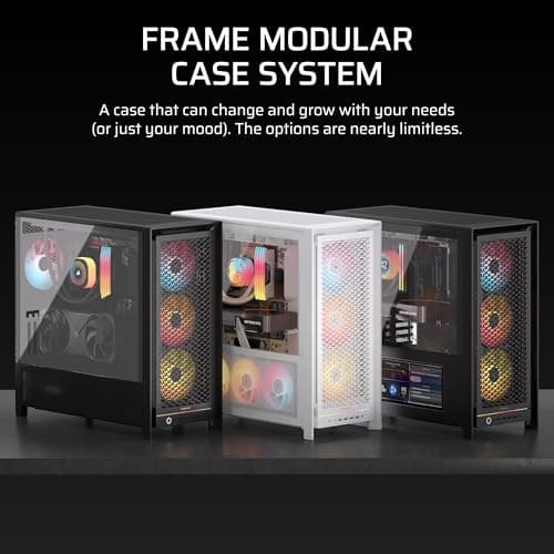 CORSAIR Frame 5000D RS Modulares Hohem Luftstrom Mid-Tower-PC-Gehäuse – 4X Vorinstallierte RS-Lüfter, InfiniRail-Lüfterbefestigungssystem, Kompatibel mit Reverse-Connector-Mainboards – Schwarz Bild 6