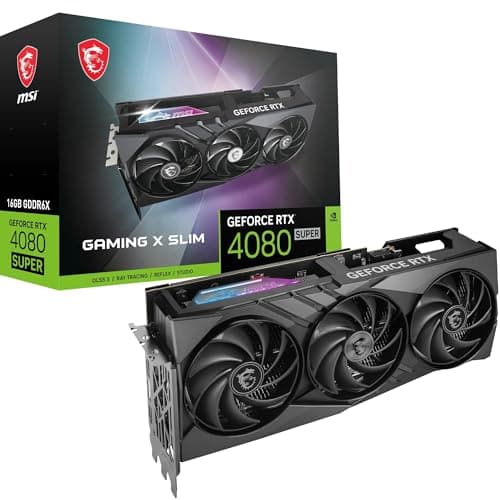 MSI GeForce RTX 4080 SUPER 16G Gaming X Slim Grafikkarte - RTX 4080 GPU, 16GB GDDR6X (23Gbps/256-bit), PCIe 4.0, TRI FROZR 3, HDMI 2.1, DisplayPort 1.4a