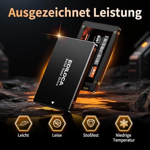 Ediloca SSD 1TB, SSD Festplatte Intern, 2.5" SATA III, bis zu 550MB/s, 3D NAND TLC, Kompatibel mit Laptop und PC-Desktop(ES106 Black) Bild 4