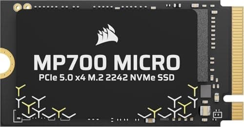 Corsair MP700 Micro 2TB PCIe 5.0 NVMe M.2 2242 SSD – Bis zu 10.000 MB/s Lesen, 8.500 MB/s Schreiben – Gen5 Geschwindigkeit für Laptops & Mini-PCs – Schwarz