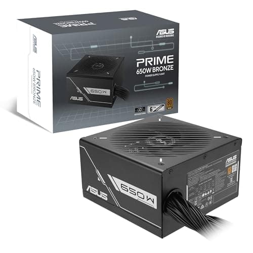 ASUS Prime 650W Bronze Black Gaming Netzteil (650 Watt, Lüfter mit Doppelkugellager, ATX12V, 80+ Bronze-Zertifizierung, 135-mm-Lüfter, DIY-freundlicher CPU-Stromanschluss, geätzte Kabel)
