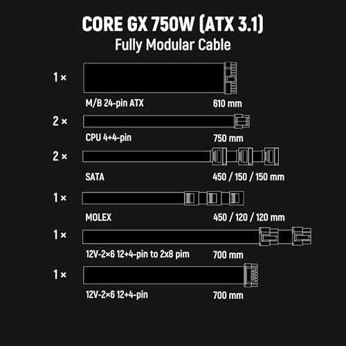 Seasonic Core GX-750-V2 750W ATX3.1 Black (Null Watt) Bild 6