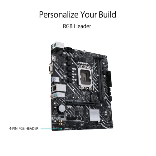 ASUS Prime H610M-K D4 Gaming Mainboard Sockel Intel LGA 1700 (Intel H610, mATX, DDR4 Speicher, PCIe 4.0, M.2, COM Header, RGB Header) Bild 3