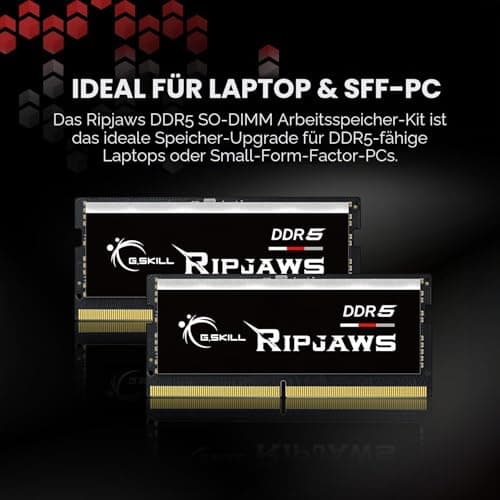 G.Skill SO-DIMM 32 GB DDR5-5600 (2X 16 GB) Dual-Kit (schwarz, F5-5600S4645A16GX2-RS, Ripjaws, Intel XMP) 32GB (2x16GB) DDR5-5600 CL46-45-45-89 Schwarz Bild 6