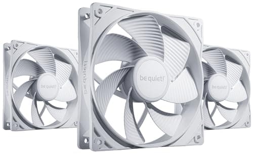 be quiet! Pure Wings 3 120mm PWM Reverse White Lüfter Triple Pack, 3 Lüfter enthalten, invertierte Lüfterblätter, hohe Höchstgeschwindigkeit, niedrige Mindestdrehzahl, optimierter Lüfterrahmen