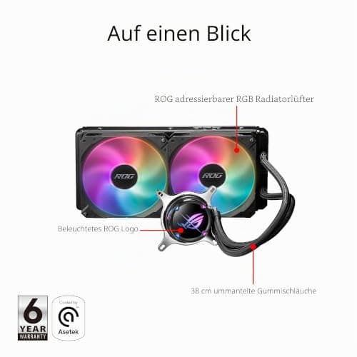 ASUS ROG STRIX LC II 280 ARGB All-in-One CPU-Wasserkühlung (Aura Sync, zwei adressierbare ROG-140mm-Radiatorlüfter) Bild 4