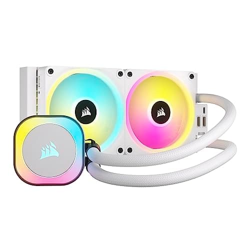 Corsair iCUE LINK H100i RGB Flüssig-CPU-Kühler - 240mm AIO - QX120 RGB-Lüfter - Passend Für Intel® LGA 1700, AMD® AM5 - iCUE LINK System Hub Enthalten - Weiß