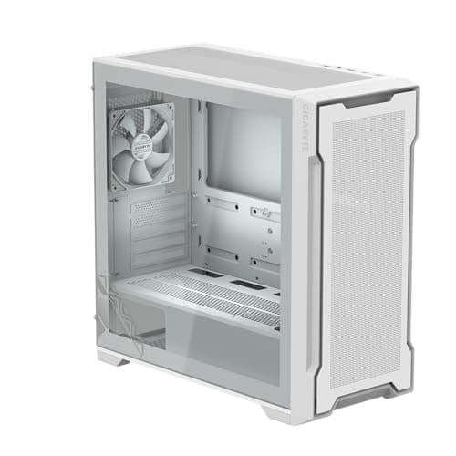 GIGABYTE C102 Glass Ice – weißes Mid-Tower-PC-Gaming-Gehäuse, gehärtetes Glas, PSU-Abdeckung, 2 x 120-mm-Lüfter (GB-C102GI) Bild 4