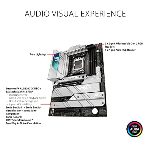 ASUS ROG Strix X670E-A Gaming WiFi 6E Sockel AM5 (LGA 1718) Ryzen 7000 Gaming Motherboard (16 + 2 Leistungsstufen, PCIe® 5.0, DDR5, 4xM.2 Steckplätze, USB 3.2 Gen 2x2, WiFi 6E, AI Cooling II) Bild 8