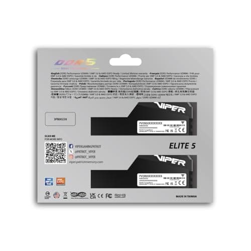 Patriot Viper Elite 5 Ultra Gaming DDR5 RAM 64GB (2X32GB) 6400MT/s CL32 1.4v UDIMM Desktop Gaming Arbeitsspeicher Kit Kompatibel mit Intel XMP AMD EXPO - VEU564G6432K Bild 6