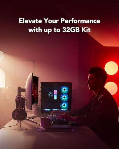 Lexar RGB DDR5 RAM 32GB Kit (2x16GB) 6400MHz CL30, 288-Pin UDIMM Desktop Desktop Speicher/PC Gaming Computerspeicher, Interne Arbeitsspeicher für Intel XMP 3.0/AMD EXPO/CL30-38-38-76/1,4V ARES GEN2 6400MHz 32GB Kit (2x16GB) CL30 Bild 6