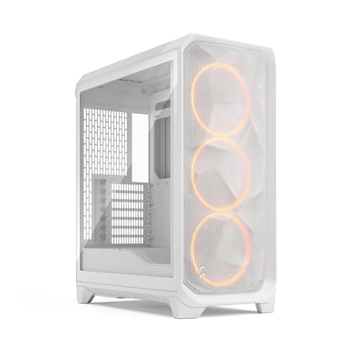 Fractal Design Meshify 3 White RGB TG Clear Tint - Gaming Computer-Gehäuse – Facetten-Mesh-Front – DREI RGB Momentum 14 Lüfter enthalten – E-ATX/ATX/mATX Unterstützung Meshify 3 RGB Weiß Bild 2