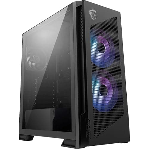 MPG Velox 300R Airflow PZ - Mid Tower Gaming-PC-Gehäuse - 160 mm Dual-Layer-Lüfter - Unterstützt Radiatoren mit bis zu 360 mm - Einfache DIY-Funktionen - Unterstützt Back-Connect Mainboards