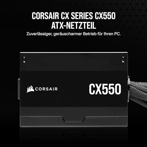 CORSAIR CX550 ATX 550W Netzteil - 80 Plus Bronze Zertifiziert - Geräuscharm - Ummantelte Kabel - Nicht Modular - EU - Schwarz Bild 3