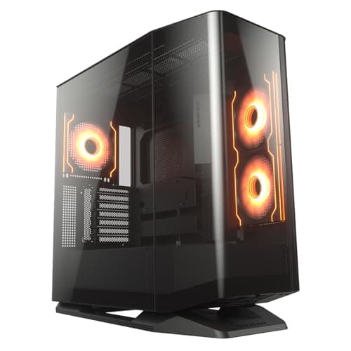 COUGAR FV270 RGB Mid Tower EATX/ATX PC Gaming Gehäuse mit gebogenem gehärtetem Glas – Schwarz RGB