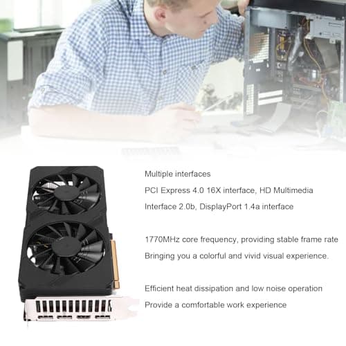 Grafikkarte, Herausragende Spieleleistung mit 8 GB Speicher, 1770 MHz Boost -Uhr, Advanced Cooling Solution, DirectX 12 Support Bild 6