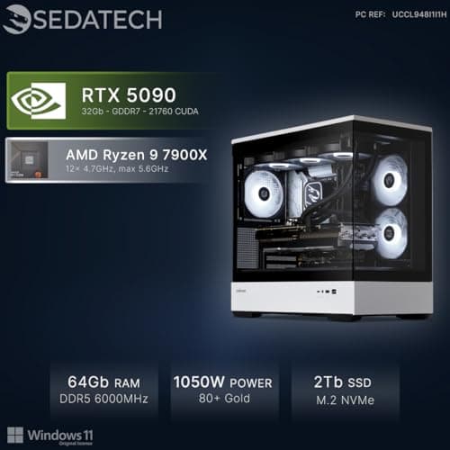Sedatech Wasserkühlung Gaming PC • RTX 5090 | AMD Ryzen 9 7900X | 64GB DDR5 | 2TB SSD M.2 | WLAN 6E | BT 5.3 | Win 11 09) Ryzen 9 7900X - RTX5090 - 64Gb Bild 4