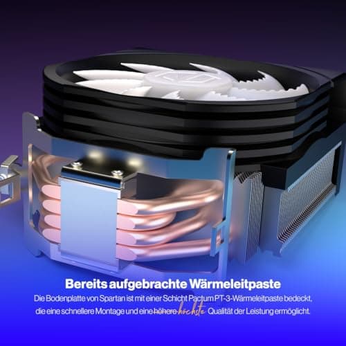 ENDORFY Spartan 5 MAX ARGB CPU Kühler 120 mm PWM, Prozessorkühler, leiser Tower Kühler, 4 Heatpipes, ARGB LED, AM5 AM4 LGA1700 Intel AMD, 180W TDP, Wärmeleitpaste enthalten Bild 6