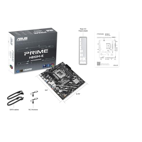 ASUS Prime H810M-E-CSM Intel H810 LGA1851 Micro-ATX Mainboard (Advanced AI PC-Ready, DDR5, PCIe 4.0, 2 x DP, HDMI, USB 5Gbps hinten, USB C 5Gbps vorne, 2 x M.2 Steckplätze, 1Gb Ethernet, Aura Sync) Bild 4