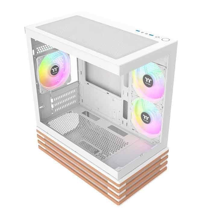 Thermaltake View 170 WS ARGB Snow White | Micro-ATX Mini-Tower | 3X 120mm ARGB Lüfter | Tempered Glass | AIO bis 280mm | leiser Airflow | Weiß View 170 Wood Snow Bild 7
