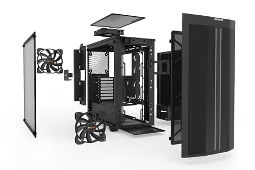 be quiet! Pure Base 500DX Black PC-Gehäuse, 3X Pure Wings 2 Lüfter, ARGB LEDs, Radiatoren bis 360mm, Seitenfenster aus Temperglas Bild 8