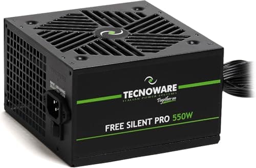 Tecnoware Netzteil Free Silent PRO 550 für erweiterte PCs mit NVIDIA GeForce GTX - RTX Grafikkarte, leiser Lüfter, PCI-E Anschlüsse, CPU 4+4, SATA, Molex 550W ATX PCI-E Bild 2