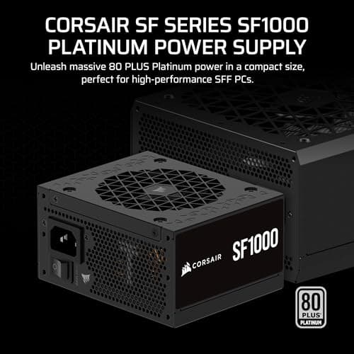 CORSAIR SF1000 1000W 80 Plus Platinum SFX Netzteil - ATX 3.0 konform, PCIe 5.0 Ready, voll modular, geräuscharm, Schwarz Bild 4