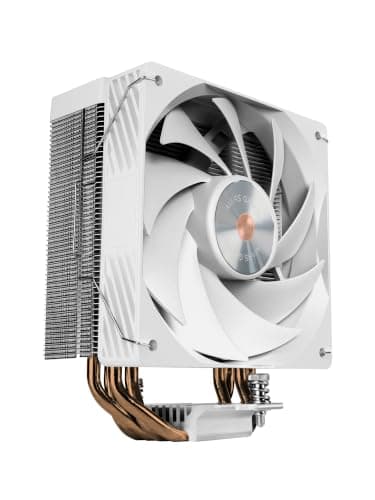 Mars Gaming MCPU-X4, CPU Kühler 230W TDP, 4x Heatpipes HCT Neue Generation, PWM Lüfter SI Extreme-Silence 120mm, Ausbalancierter Kupferkern, Universelle Kompatibilität Intel und AMD, Weiß MCPUX4W Bild 3