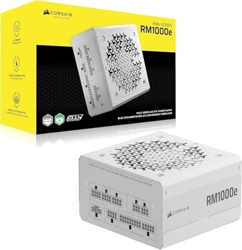 Corsair RM1000e (2025) Vollmodulares Low-Noise ATX-Netzteil mit 12V-2x6-Kabel - ATX 3.1 & PCIe 5.1 konform, Cybenetics Gold Effizienz, 105°C bewertete Kondensatoren, moderner Standby-Modus, Weiß RMe (2025) 1000 Watts weiß Bild 2