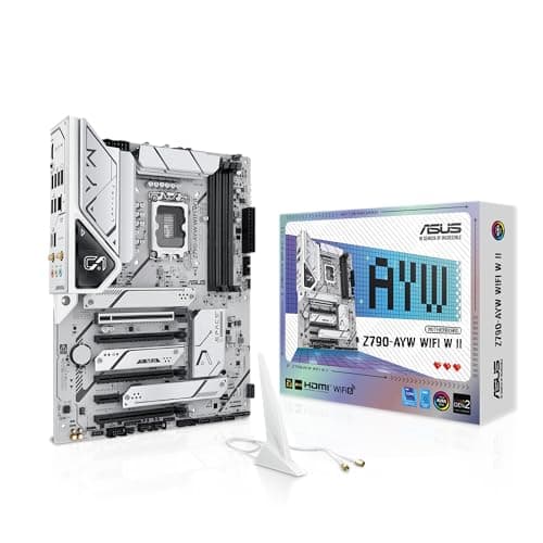 ASUS Z790-AYW WiFi W II Intel Z790 (LGA 1700) ATX Motherboard mit PCIe® 5.0, 3X M.2, 12+1 DrMOS, DDR5, WiFi 6, 2.5Gb LAN, HDMI, USB 10Gbps Type-C®, USB 10Gbps Type-C®, Thunderbolt™, USB4®, Aura Sync
